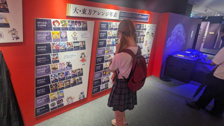Another view of Touhou music albums on the wall